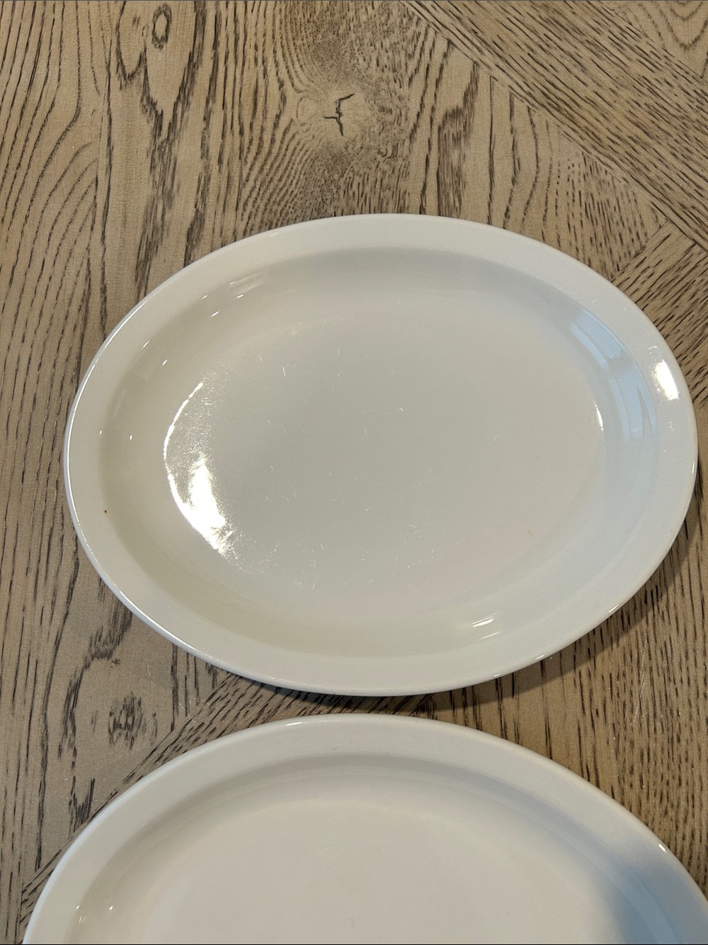 Vintage Homer Laughlin White Oval Serving Platter - Glossy Ceramic